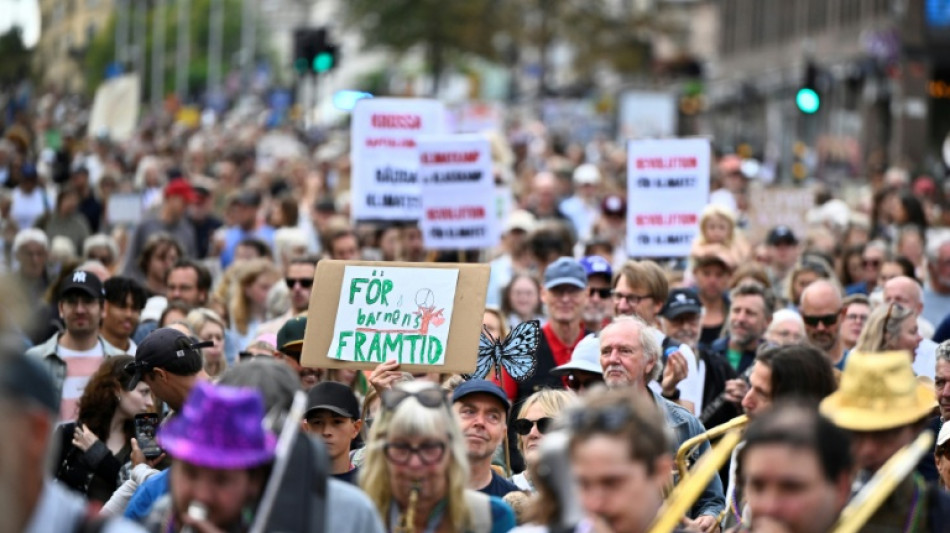 Milhares protestam na Su&eacute;cia contra as mudan&ccedil;as clim&aacute;ticas antes das elei&ccedil;&otilde;es gerais